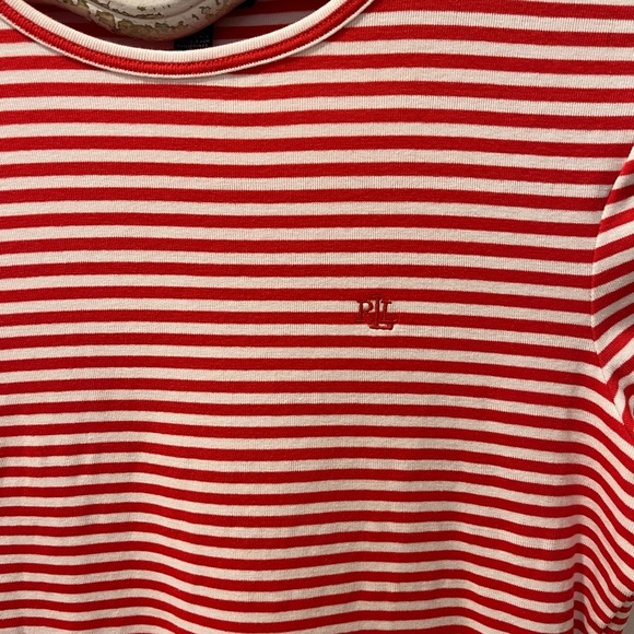 LAUREN RALPH LAUREN – STRIPED COTTON STRETCH TEE – SIZE S/P - Picture 6 of 8
